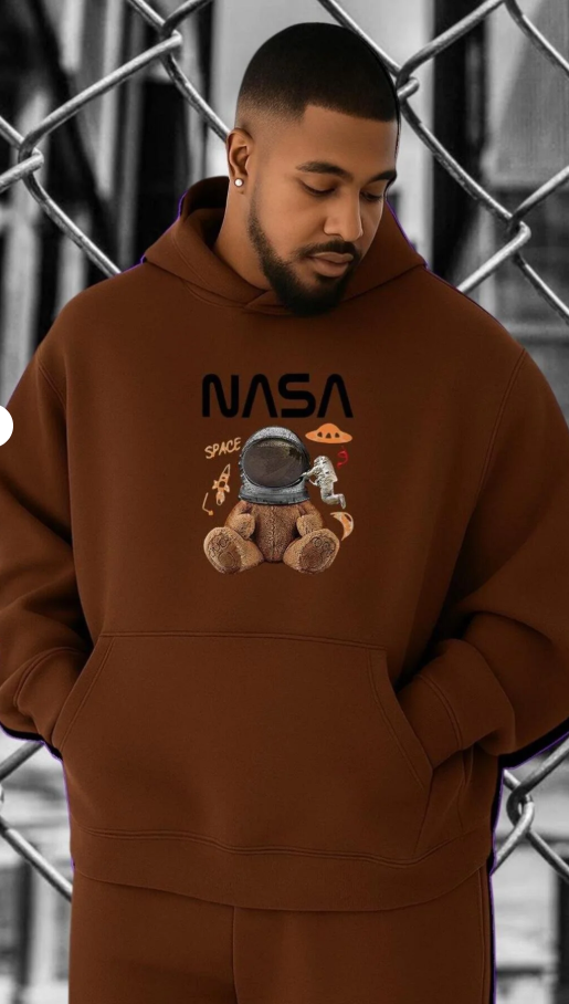 NASA Baskılı Kapüşonlu Sweatshirt – Kapıda Ödeme