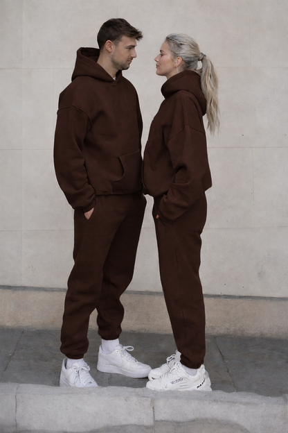 Unisex Siyah Oversize Kapüşonlu Eşofman Takımı/ Kapıda Ödeme