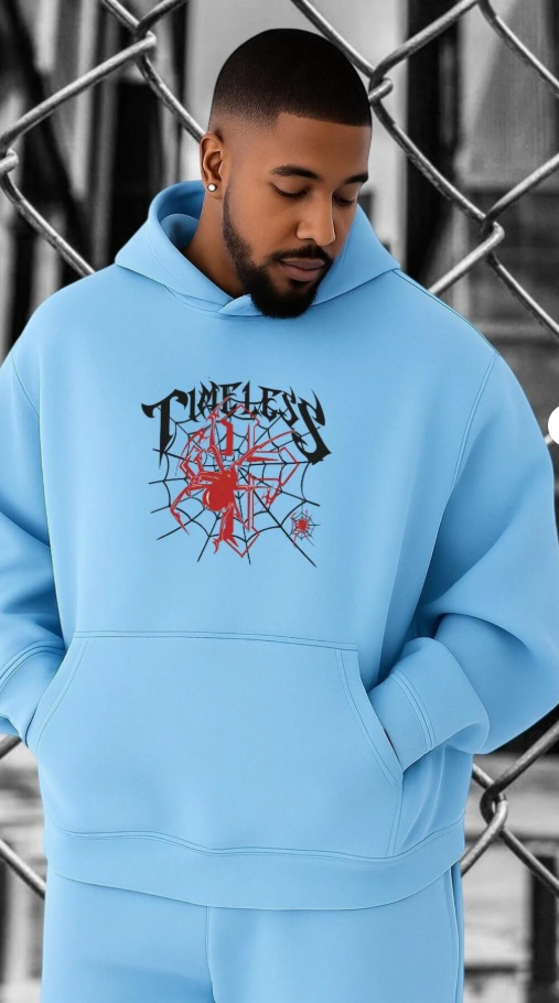 👉 Fearless Örümcek Baskılı Oversize Hoodie | Kapıda Ödeme