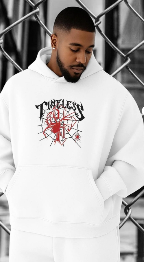 👉 Fearless Örümcek Baskılı Oversize Hoodie | Kapıda Ödeme