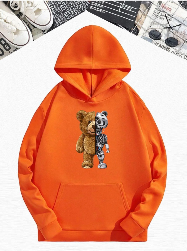 Yarı Ayı Yarı Robot Hoodie / Kapıda ödeme