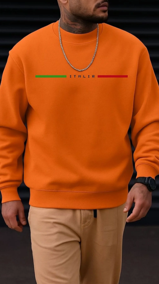 ITALIA yazılı sweatshirt / KAPIDA ÖDEMELİ
