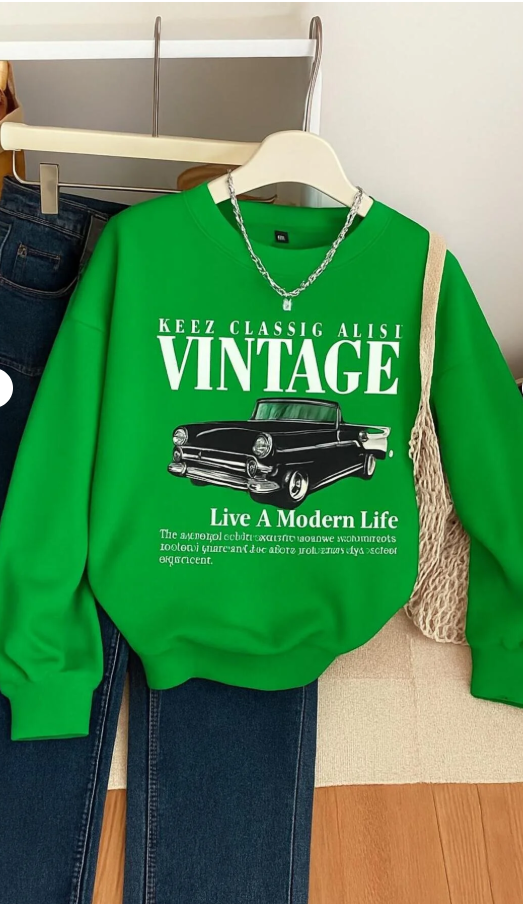 3 İPLİK PENYE VINTAGE BASKILI UNİSEX SWEATSHIRT