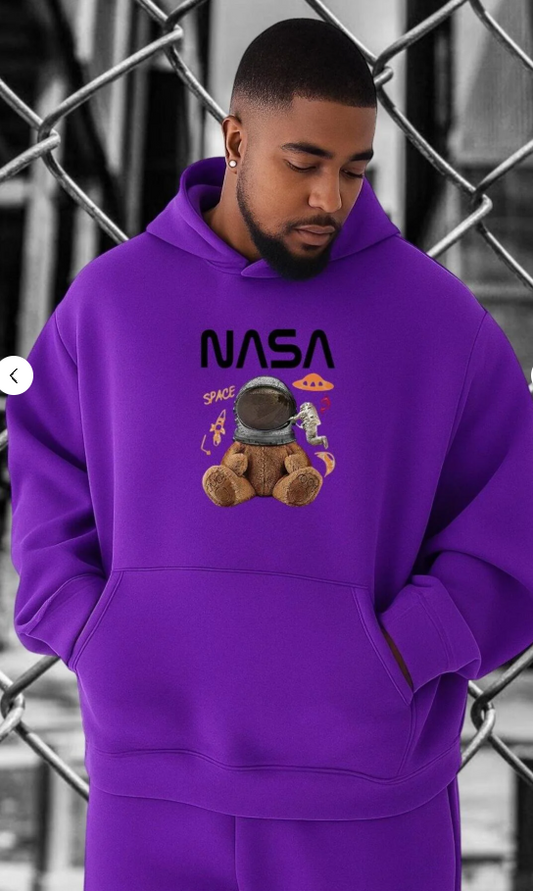 NASA Baskılı Kapüşonlu Sweatshirt – Kapıda Ödeme