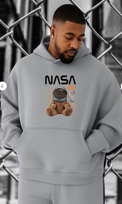 NASA Baskılı Kapüşonlu Sweatshirt – Kapıda Ödeme