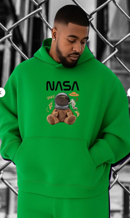 NASA Baskılı Kapüşonlu Sweatshirt – Kapıda Ödeme