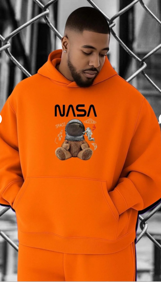 NASA Baskılı Kapüşonlu Sweatshirt – Kapıda Ödeme