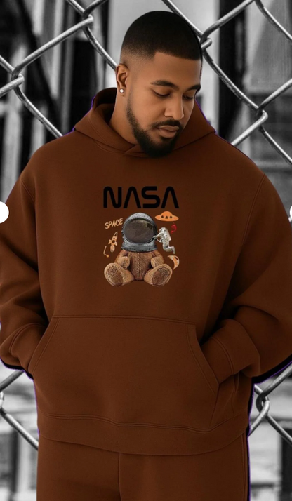 NASA Baskılı Kapüşonlu Sweatshirt – Kapıda Ödeme