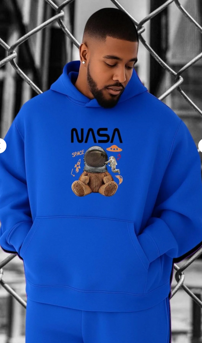 NASA Baskılı Kapüşonlu Sweatshirt – Kapıda Ödeme
