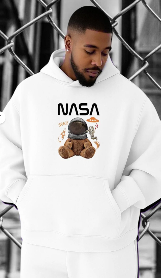 NASA Baskılı Kapüşonlu Sweatshirt – Kapıda Ödeme