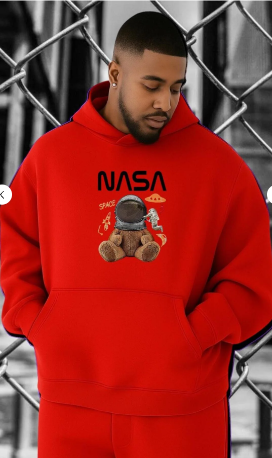 NASA Baskılı Kapüşonlu Sweatshirt – Kapıda Ödeme