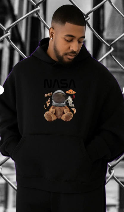 NASA Baskılı Kapüşonlu Sweatshirt – Kapıda Ödeme