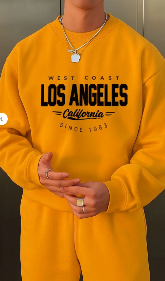 3 İPLİK PENYE LOS ANGELES BASKILI UNİSEX SWEATSHIRT/ KAPIDA ÖDEME