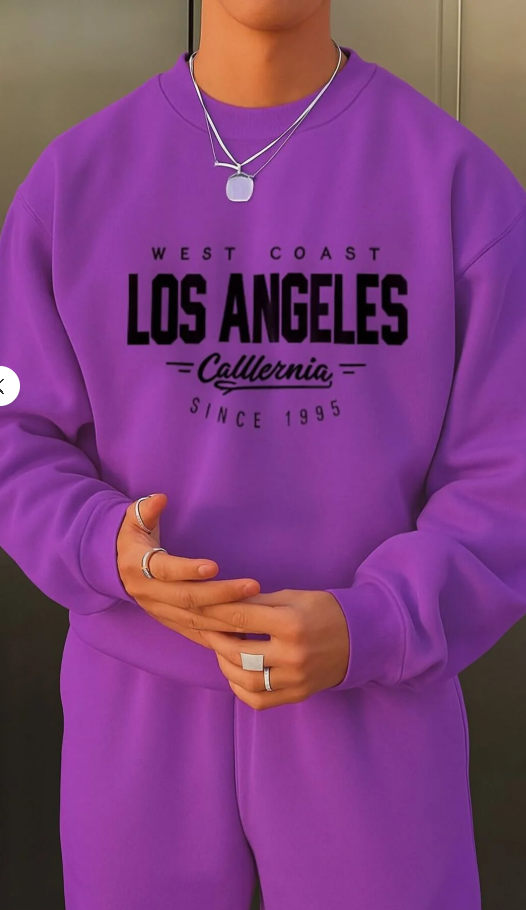 3 İPLİK PENYE LOS ANGELES BASKILI UNİSEX SWEATSHIRT/ KAPIDA ÖDEME