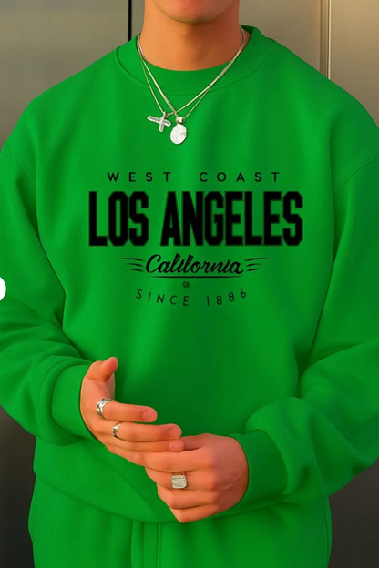 3 İPLİK PENYE LOS ANGELES BASKILI UNİSEX SWEATSHIRT/ KAPIDA ÖDEME