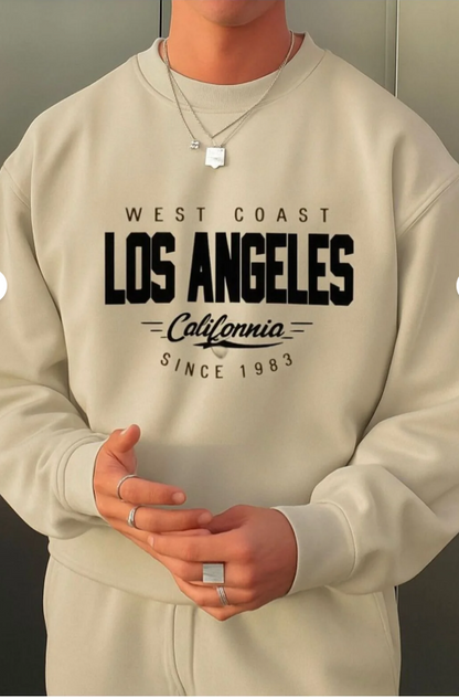 3 İPLİK PENYE LOS ANGELES BASKILI UNİSEX SWEATSHIRT/ KAPIDA ÖDEME