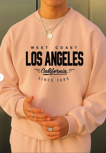 3 İPLİK PENYE LOS ANGELES BASKILI UNİSEX SWEATSHIRT/ KAPIDA ÖDEME