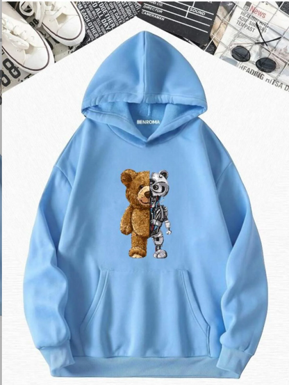 Yarı Ayı Yarı Robot Hoodie / Kapıda ödeme