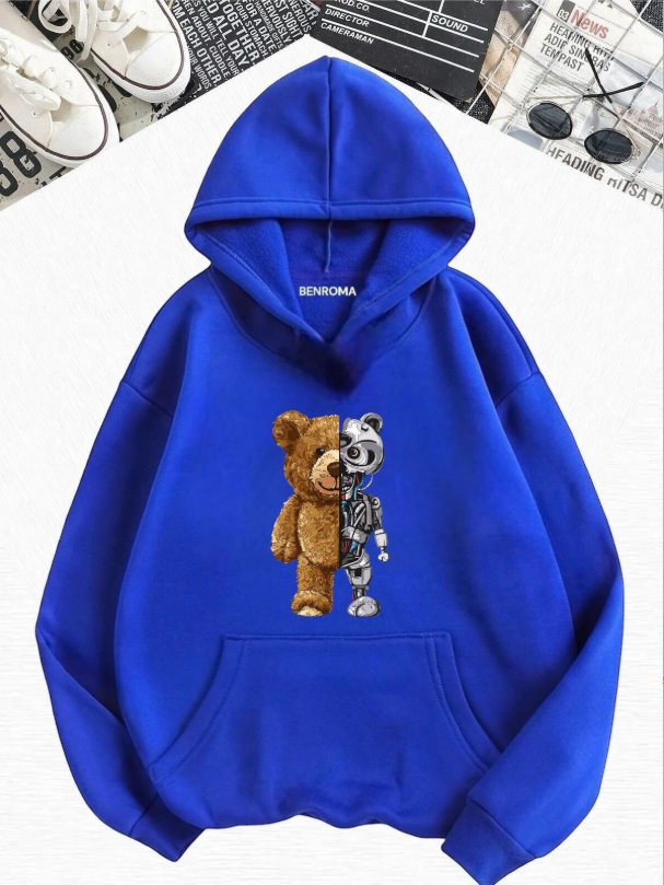 Yarı Ayı Yarı Robot Hoodie / Kapıda ödeme