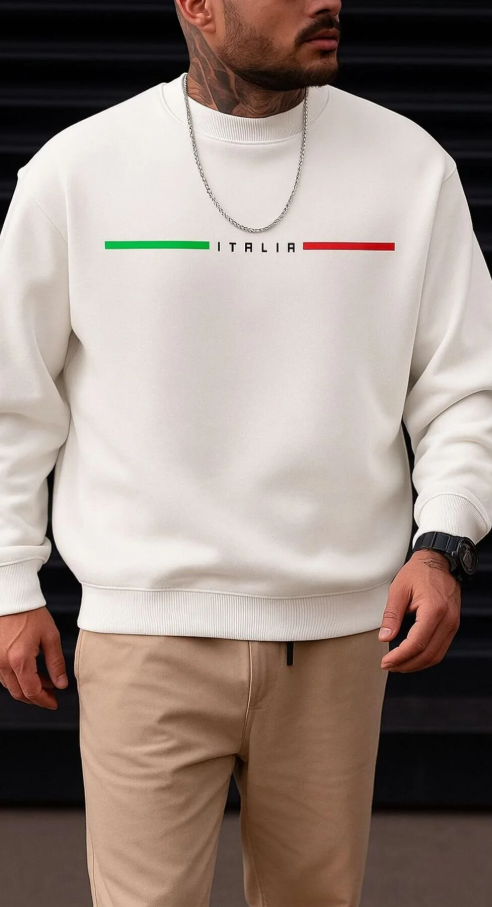 ITALIA yazılı sweatshirt / KAPIDA ÖDEMELİ