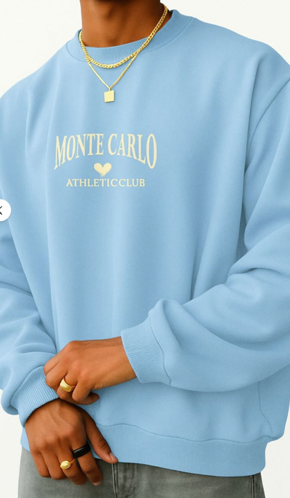 MONTE CARLO BASKILI UNİSEX SWEATSHIRT /  KAPIDA ÖDEMELİ