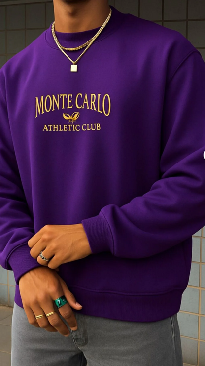 MONTE CARLO BASKILI UNİSEX SWEATSHIRT /  KAPIDA ÖDEMELİ