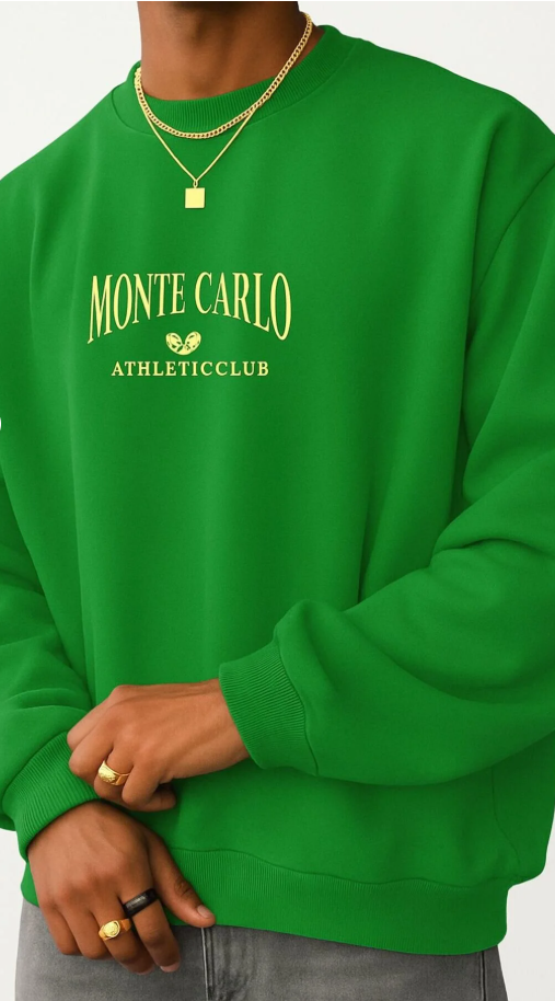 MONTE CARLO BASKILI UNİSEX SWEATSHIRT /  KAPIDA ÖDEMELİ