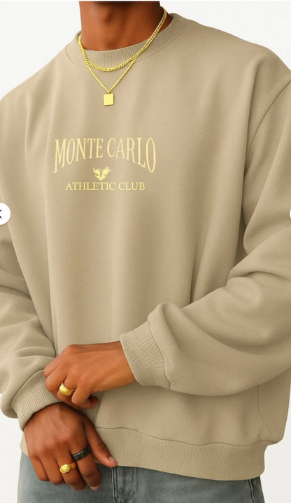 MONTE CARLO BASKILI UNİSEX SWEATSHIRT /  KAPIDA ÖDEMELİ