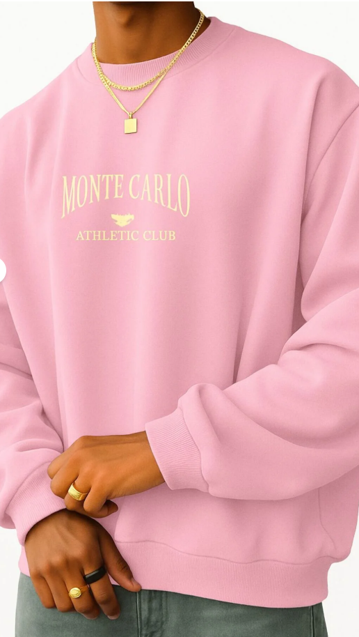 MONTE CARLO BASKILI UNİSEX SWEATSHIRT /  KAPIDA ÖDEMELİ