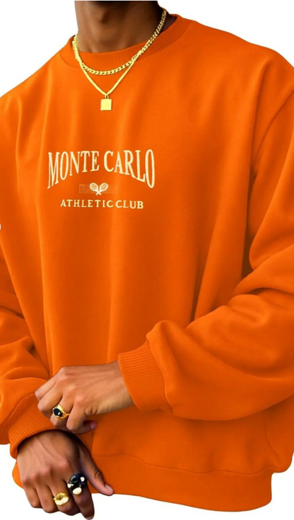 MONTE CARLO BASKILI UNİSEX SWEATSHIRT /  KAPIDA ÖDEMELİ